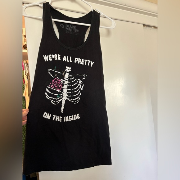 Black Matter Tops - Women’s black graphic T-shirt, black matter size medium